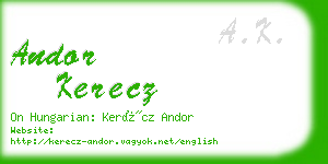 andor kerecz business card